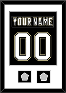 Pittsburgh Nameplate & Number (Back) Combined, With 2 Stanley Cup Finals Patches - Home Black (2007-2016) - Single Mat 1