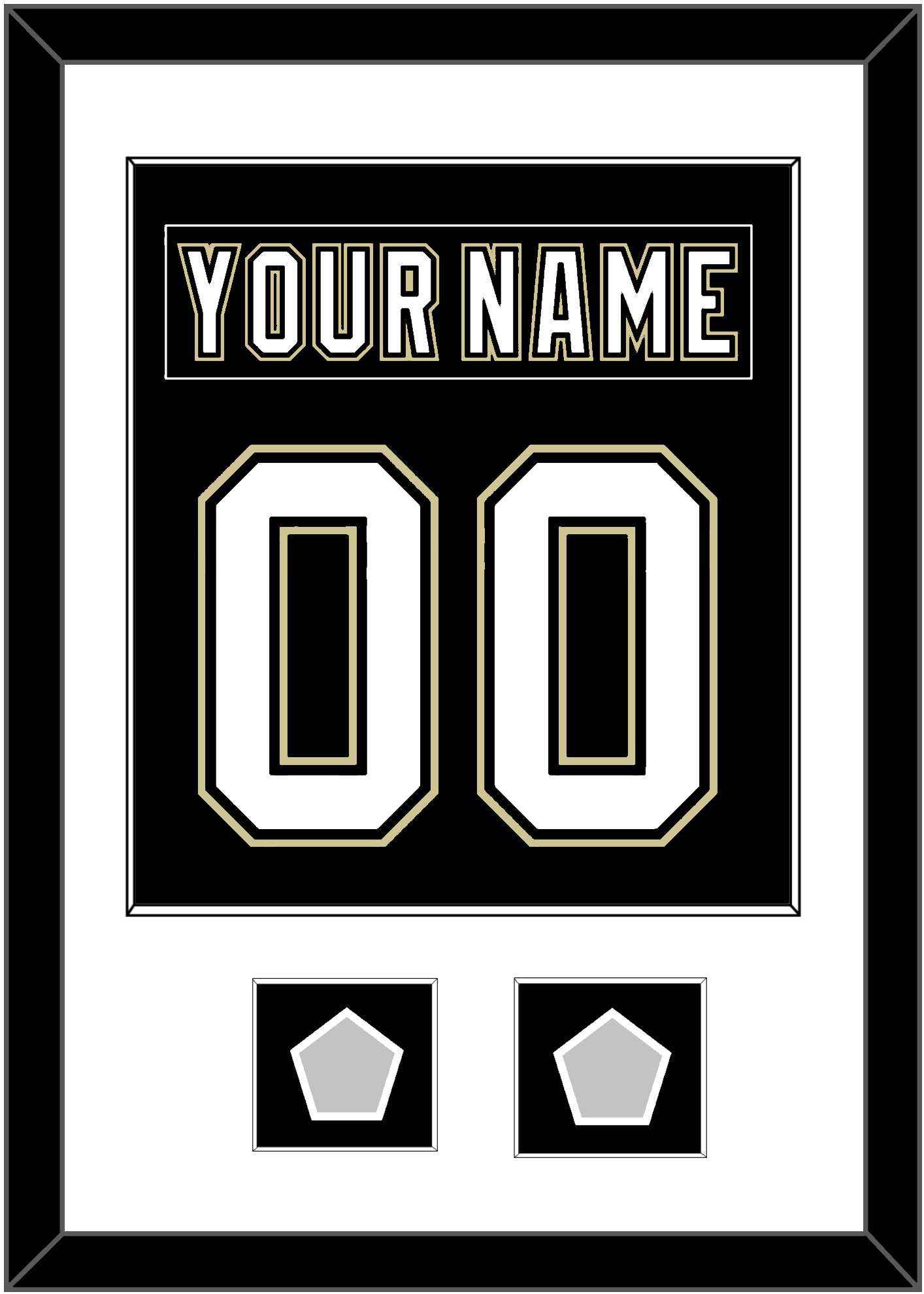 Pittsburgh Nameplate & Number (Back) Combined, With 2 Stanley Cup Champions Patches - Home Black (2007-2016) - Essential Tier 1
