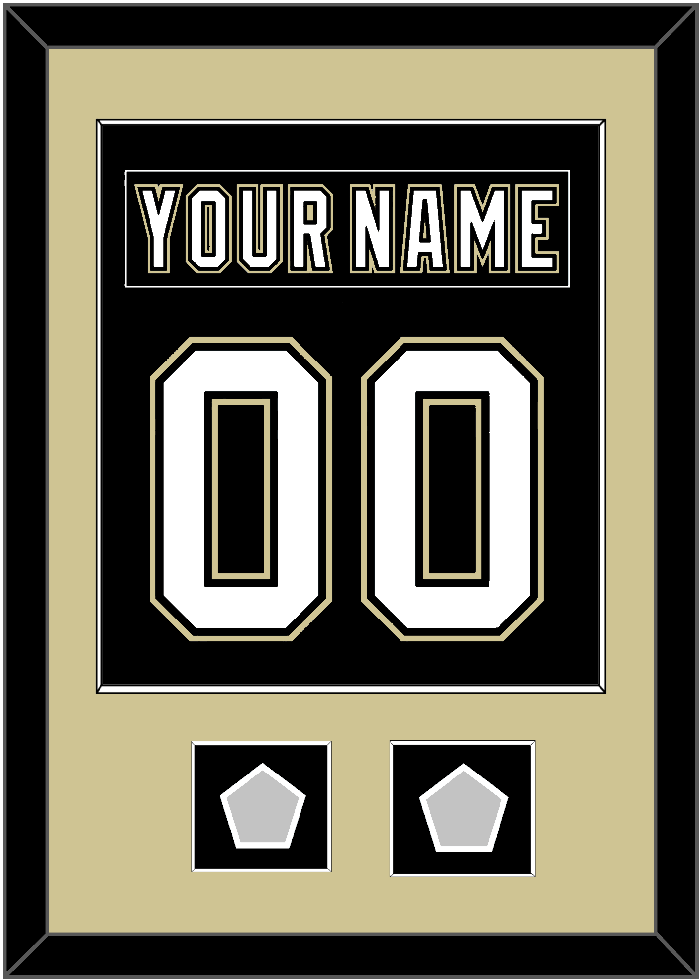 Pittsburgh Nameplate & Number (Back) Combined, With 2 Stanley Cup Finals Patches - Home Black (2007-2016) - Essential Tier 2