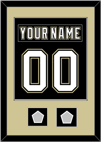 Pittsburgh Nameplate & Number (Back) Combined, With 2 Stanley Cup Finals Patches - Home Black (2007-2016) - Essential Tier 2