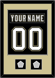 Pittsburgh Nameplate & Number (Back) Combined, With 2 Stanley Cup Finals Patches - Home Black (2007-2016) - Single Mat 2