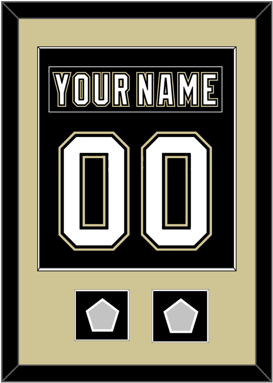 Pittsburgh Nameplate & Number (Back) Combined, With 2 Stanley Cup Champions Patches - Home Black (2007-2016) - Essential Tier 2