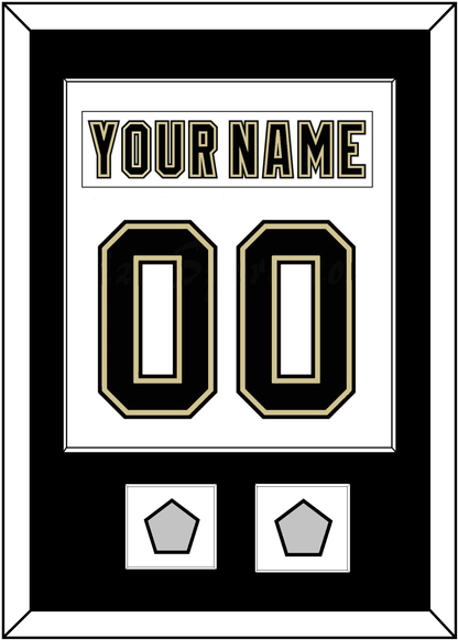 Pittsburgh Nameplate & Number (Back) Combined, With 2 Stanley Cup Champions Patches - Road White (2007-2016) - Essential Tier 1