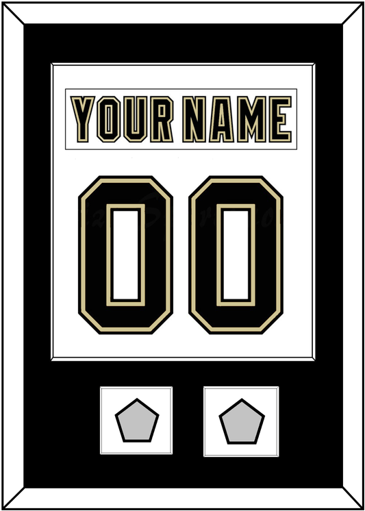 Pittsburgh Nameplate & Number (Back) Combined, With 2 Stanley Cup Champions Patches - Road White (2007-2016) - Essential Tier 1