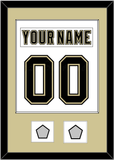 Pittsburgh Nameplate & Number (Back) Combined, With 2 Stanley Cup Finals Patches - Road White (2007-2016) - Single Mat 2