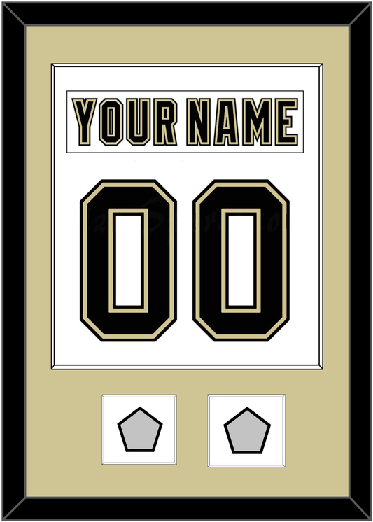 Pittsburgh Nameplate & Number (Back) Combined, With 2 Stanley Cup Champions Patches - Road White (2007-2016) - Essential Tier 2
