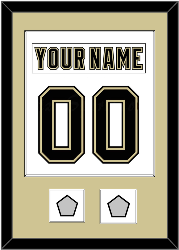 Pittsburgh Nameplate & Number (Back) Combined, With 2 Stanley Cup Champions Patches - Road White (2007-2016) - Single Mat 2