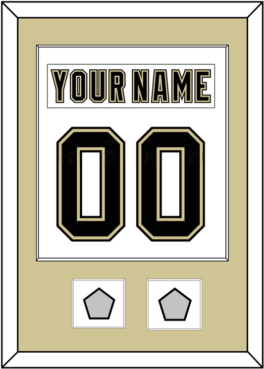 Pittsburgh Nameplate & Number (Back) Combined, With 2 Stanley Cup Finals Patches - Road White (2007-2016) - Essential Tier 2