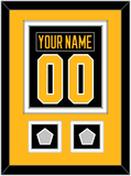 Pittsburgh Nameplate & Number (Back) Combined, With 2 Stanley Cup Champions Patches - Home Black - Double Mat 3