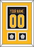 Pittsburgh Nameplate & Number (Back) Combined, With 2 Stanley Cup Finals Patches - Road Black (1988-1992) - Double Mat 3