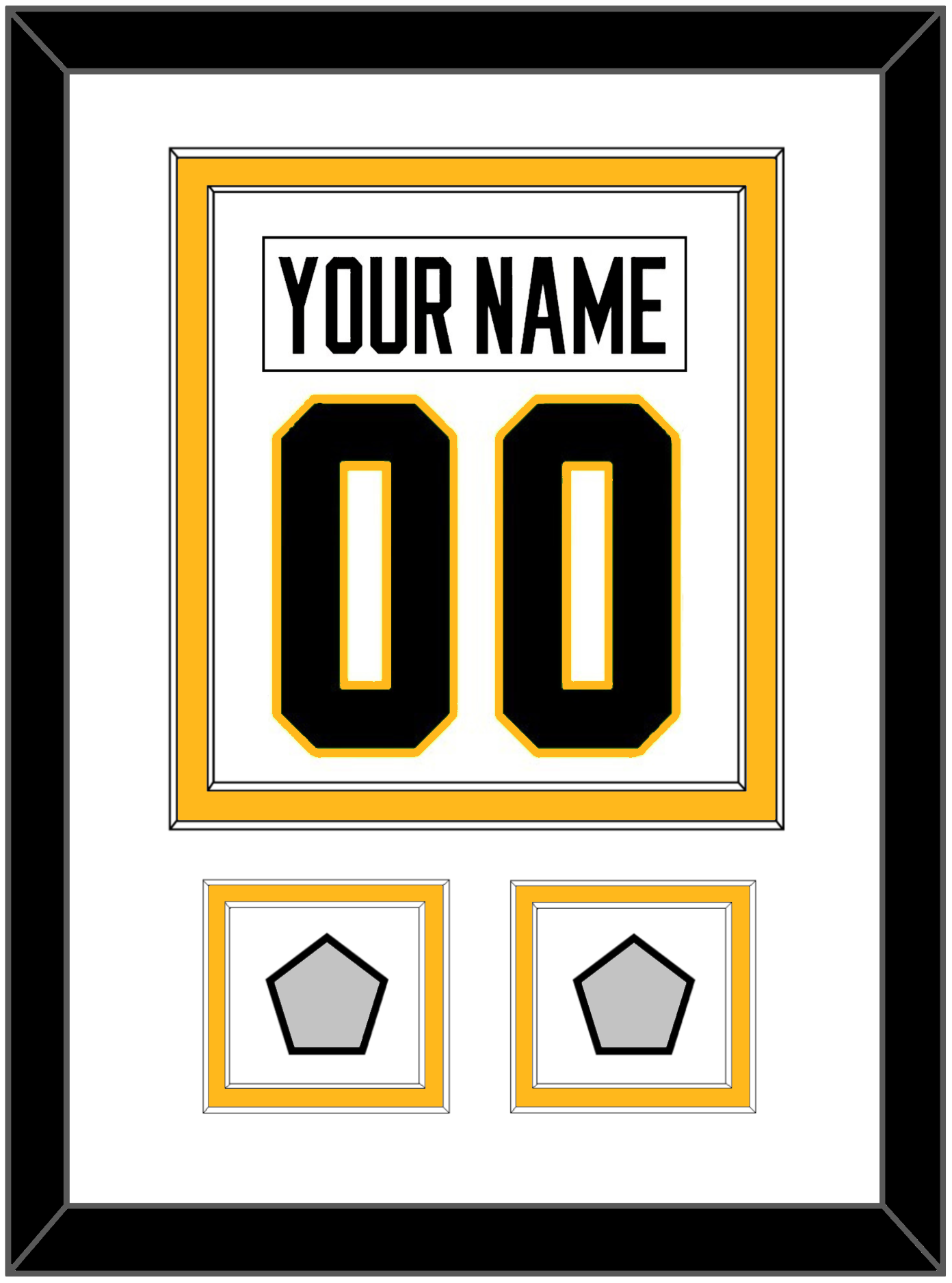 Pittsburgh Nameplate & Number (Back) Combined, With 2 Stanley Cup Finals Patches - Road White - Signature Tier 1