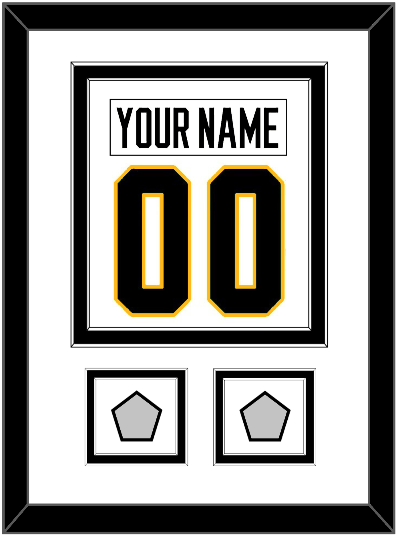 Pittsburgh Nameplate & Number (Back) Combined, With 2 Stanley Cup Finals Patches - Road White - Signature Tier 2