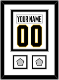 Pittsburgh Nameplate & Number (Back) Combined, With 2 Stanley Cup Finals Patches - Road White - Double Mat 2