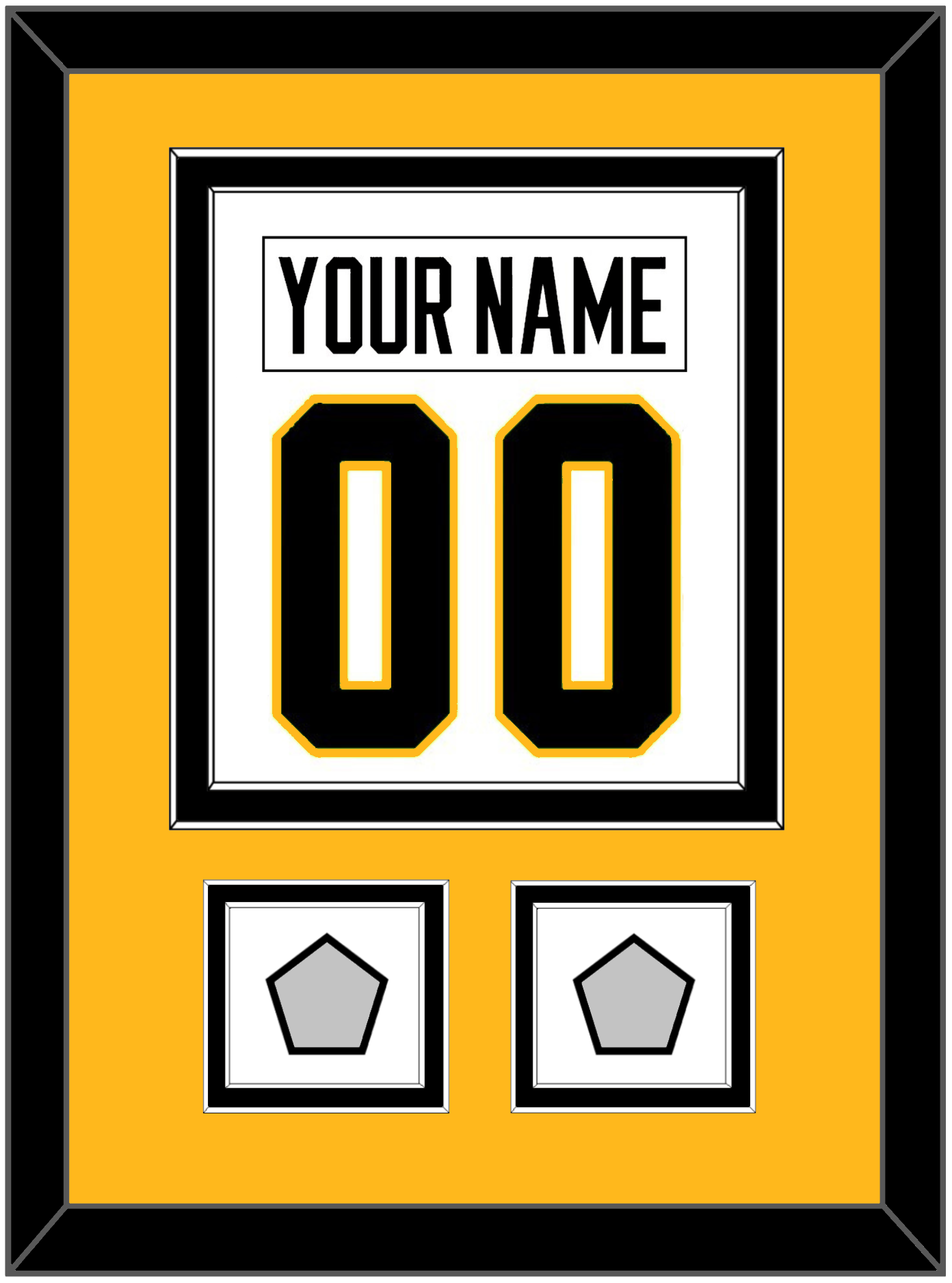 Pittsburgh Nameplate & Number (Back) Combined, With 2 Stanley Cup Finals Patches - Home White (1988-1992) - Signature Tier 4