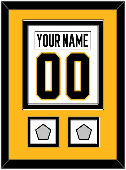 Pittsburgh Nameplate & Number (Back) Combined, With 2 Stanley Cup Finals Patches - Home White (1988-1992) - Signature Tier 4