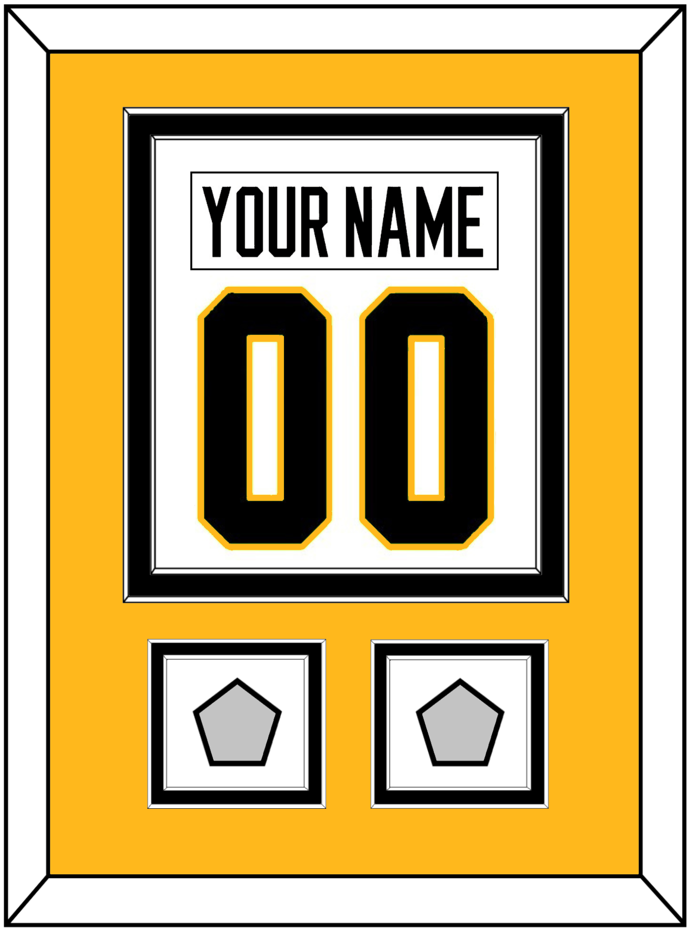 Pittsburgh Nameplate & Number (Back) Combined, With 2 Stanley Cup Finals Patches - Road White - Signature Tier 4
