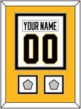 Pittsburgh Nameplate & Number (Back) Combined, With 2 Stanley Cup Finals Patches - Home White (1988-1992) - Double Mat 4