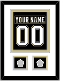 Pittsburgh Nameplate & Number (Back) Combined, With 2 Stanley Cup Champions Patches - Home Black (2007-2016) - Double Mat 1