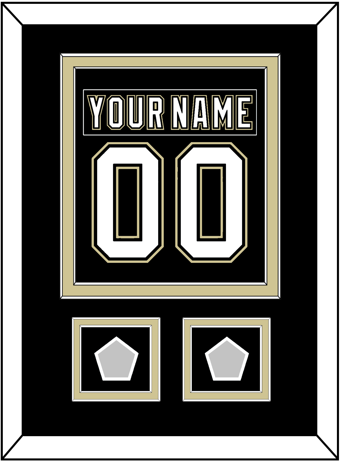 Pittsburgh Nameplate & Number (Back) Combined, With 2 Stanley Cup Finals Patches - Home Black (2007-2016) - Signature Tier 2