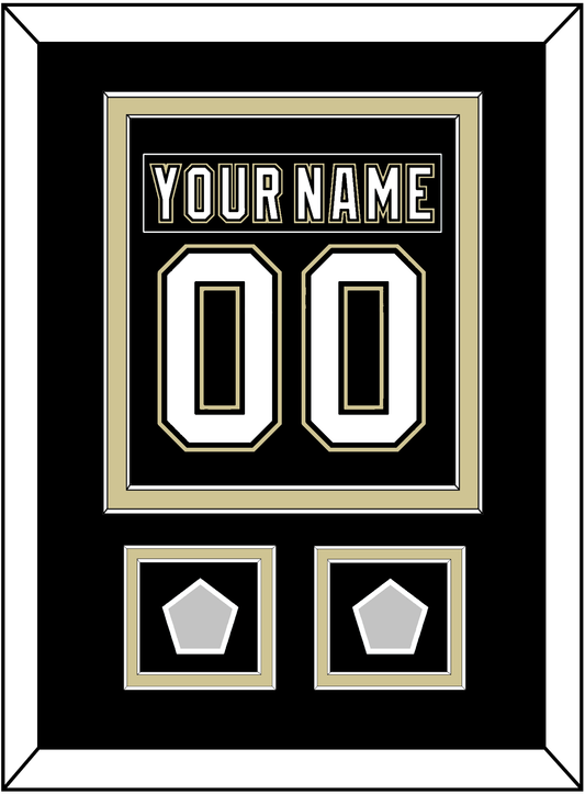 Pittsburgh Nameplate & Number (Back) Combined, With 2 Stanley Cup Finals Patches - Home Black (2007-2016) - Signature Tier 2