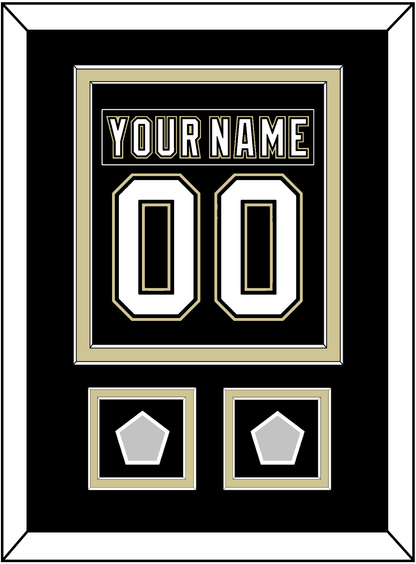 Pittsburgh Nameplate & Number (Back) Combined, With 2 Stanley Cup Champions Patches - Home Black (2007-2016) - Signature Tier 2