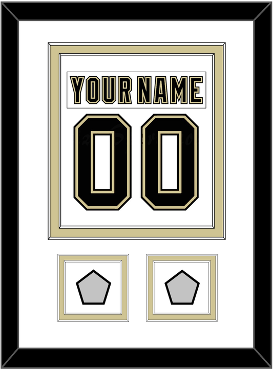 Pittsburgh Nameplate & Number (Back) Combined, With 2 Stanley Cup Finals Patches - Road White (2007-2016) - Signature Tier 1