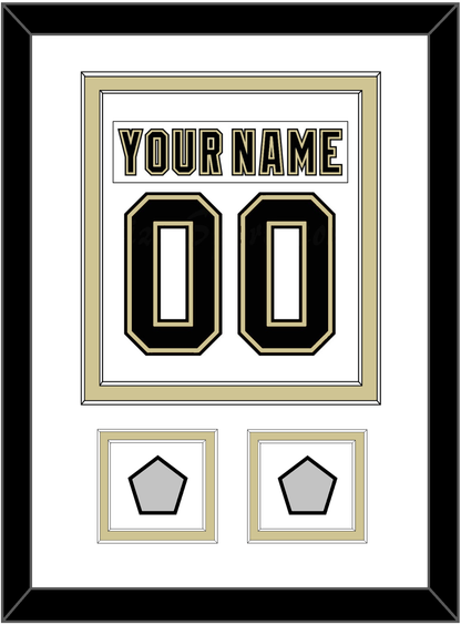 Pittsburgh Nameplate & Number (Back) Combined, With 2 Stanley Cup Champions Patches - Road White (2007-2016) - Signature Tier 1