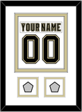 Pittsburgh Nameplate & Number (Back) Combined, With 2 Stanley Cup Champions Patches - Road White (2007-2016) - Double Mat 1