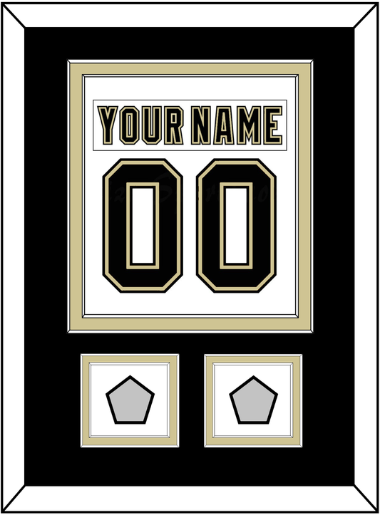 Pittsburgh Nameplate & Number (Back) Combined, With 2 Stanley Cup Finals Patches - Road White (2007-2016) - Signature Tier 2