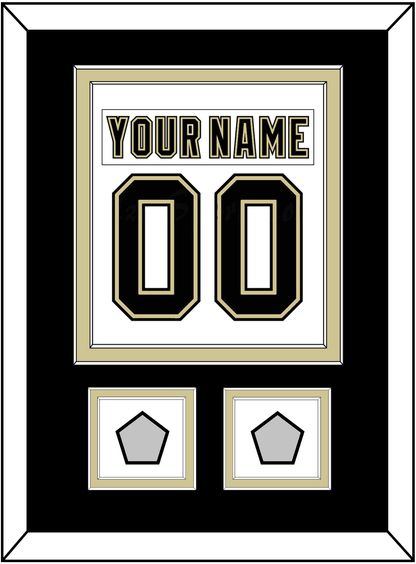 Pittsburgh Nameplate & Number (Back) Combined, With 2 Stanley Cup Champions Patches - Road White (2007-2016) - Signature Tier 2
