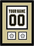 Pittsburgh Nameplate & Number (Back) Combined, With 2 Stanley Cup Champions Patches - Road White (2007-2016) - Double Mat 3