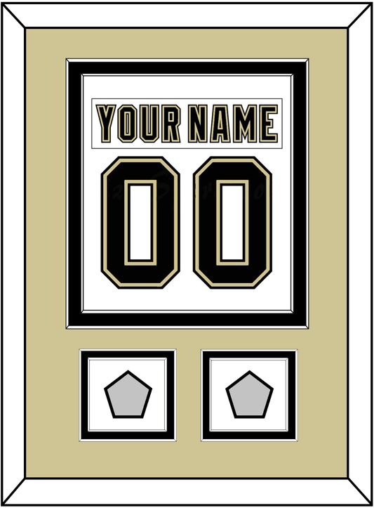 Pittsburgh Nameplate & Number (Back) Combined, With 2 Stanley Cup Finals Patches - Road White (2007-2016) - Signature Tier 3