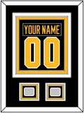 Pittsburgh Nameplate & Number (Back) Combined, With 2 Stanley Cup Finals Patches - Road Black (1988-1992) - Triple Mat 2