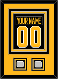 Pittsburgh Nameplate & Number (Back) Combined, With 2 Stanley Cup Champions Patches - Home Black - Triple Mat 3