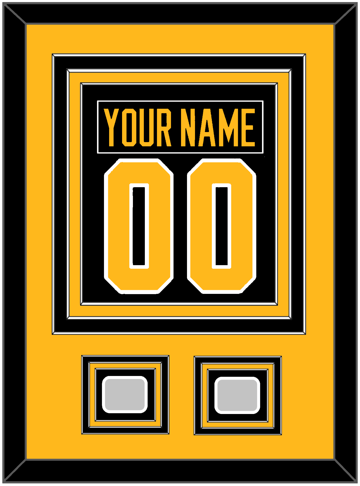 Pittsburgh Nameplate & Number (Back) Combined, With 2 Stanley Cup Finals Patches - Road Black (1988-1992) - Premier Tier 3