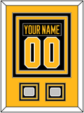 Pittsburgh Nameplate & Number (Back) Combined, With 2 Stanley Cup Finals Patches - Road Black (1988-1992) - Triple Mat 3