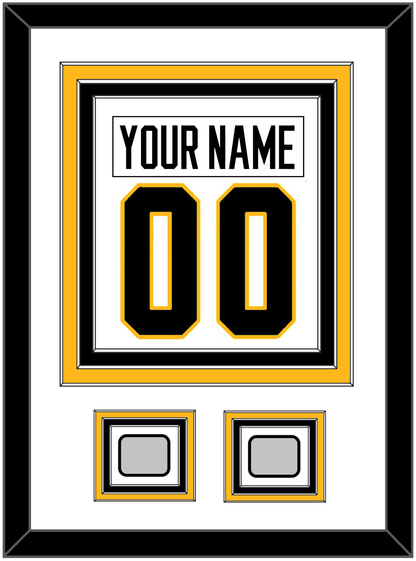 Pittsburgh Nameplate & Number (Back) Combined, With 2 Stanley Cup Finals Patches - Road White - Premier Tier 1