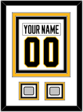 Pittsburgh Nameplate & Number (Back) Combined, With 2 Stanley Cup Champions Patches - Road White - Triple Mat 1