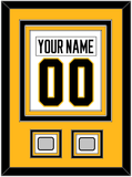 Pittsburgh Nameplate & Number (Back) Combined, With 2 Stanley Cup Champions Patches - Road White - Triple Mat 3