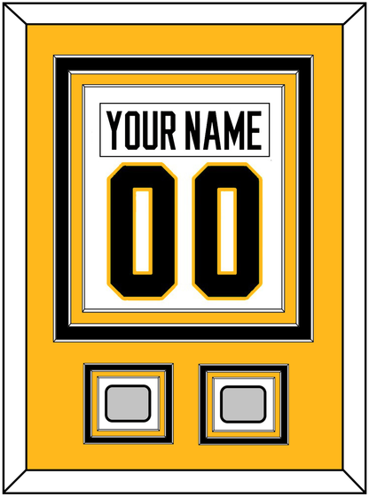 Pittsburgh Nameplate & Number (Back) Combined, With 2 Stanley Cup Finals Patches - Home White (1988-1992) - Premier Tier 3
