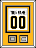 Pittsburgh Nameplate & Number (Back) Combined, With 2 Stanley Cup Champions Patches - Home White (1988-1992) - Triple Mat 3