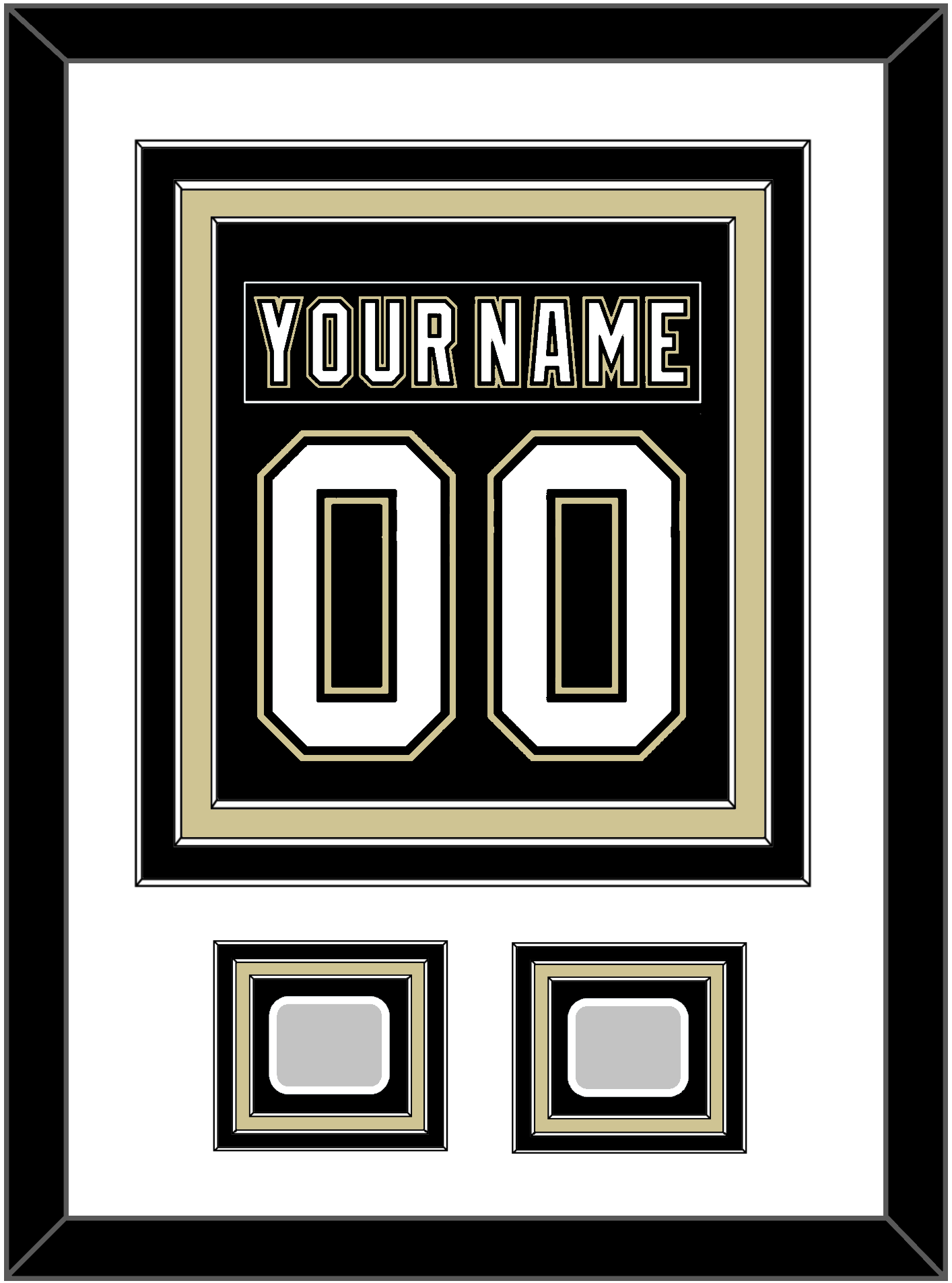 Pittsburgh Nameplate & Number (Back) Combined, With 2 Stanley Cup Finals Patches - Home Black (2007-2016) - Premier Tier 1