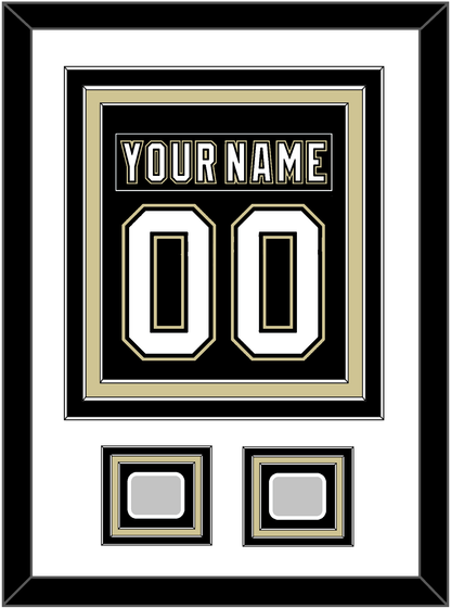 Pittsburgh Nameplate & Number (Back) Combined, With 2 Stanley Cup Finals Patches - Home Black (2007-2016) - Premier Tier 1