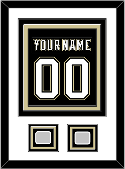 Pittsburgh Nameplate & Number (Back) Combined, With 2 Stanley Cup Champions Patches - Home Black (2007-2016) - Premier Tier 1