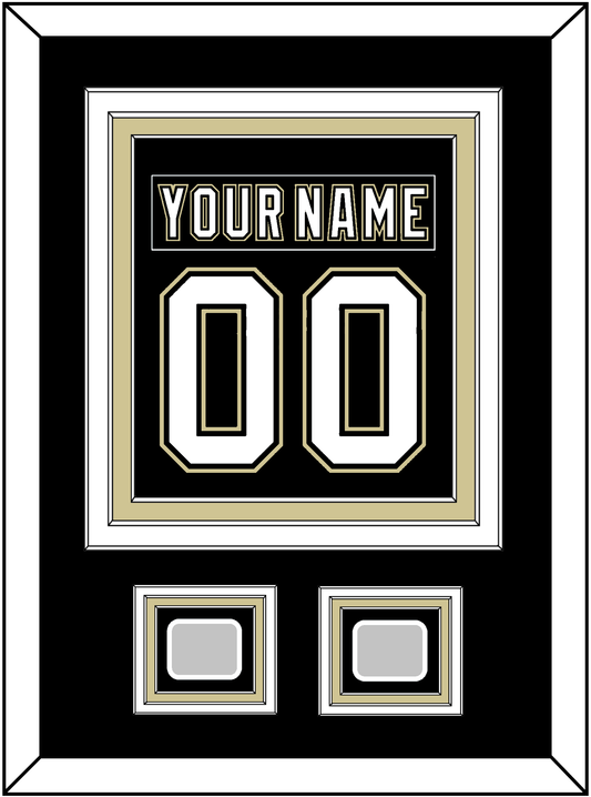 Pittsburgh Nameplate & Number (Back) Combined, With 2 Stanley Cup Champions Patches - Home Black (2007-2016) - Premier Tier 2