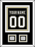 Pittsburgh Nameplate & Number (Back) Combined, With 2 Stanley Cup Finals Patches - Home Black (2007-2016)- Triple Mat 2