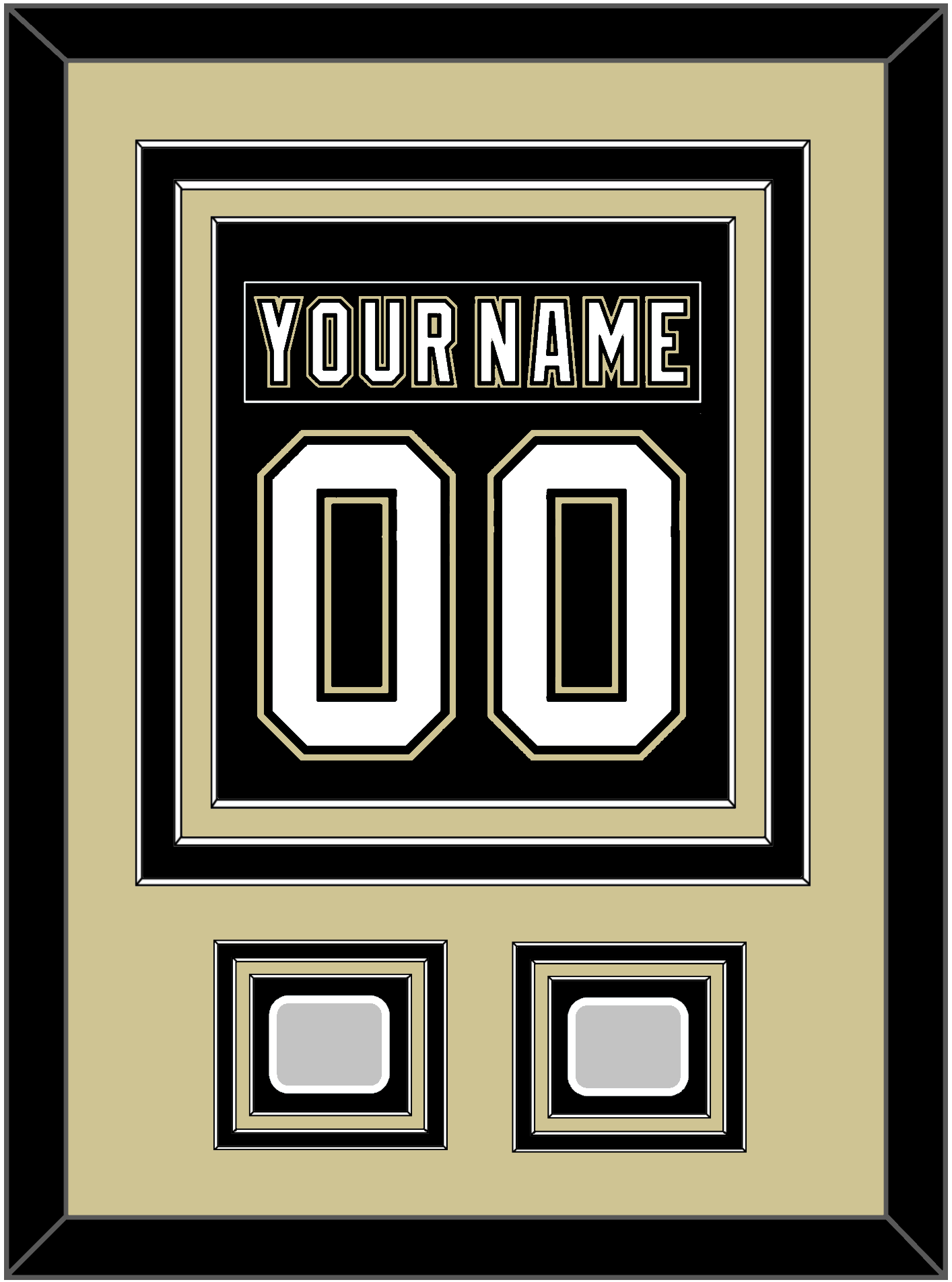 Pittsburgh Nameplate & Number (Back) Combined, With 2 Stanley Cup Champions Patches - Home Black (2007-2016) - Premier Tier 3