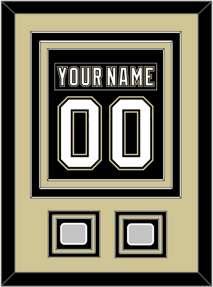 Pittsburgh Nameplate & Number (Back) Combined, With 2 Stanley Cup Champions Patches - Home Black (2007-2016) - Premier Tier 3
