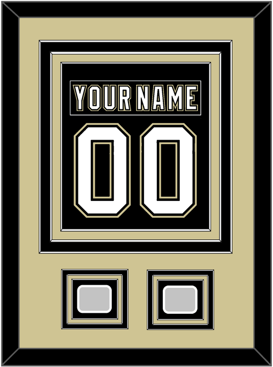 Pittsburgh Nameplate & Number (Back) Combined, With 2 Stanley Cup Champions Patches - Home Black (2007-2016) - Premier Tier 3