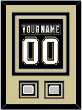 Pittsburgh Nameplate & Number (Back) Combined, With 2 Stanley Cup Champions Patches - Home Black (2007-2016) - Triple Mat 3